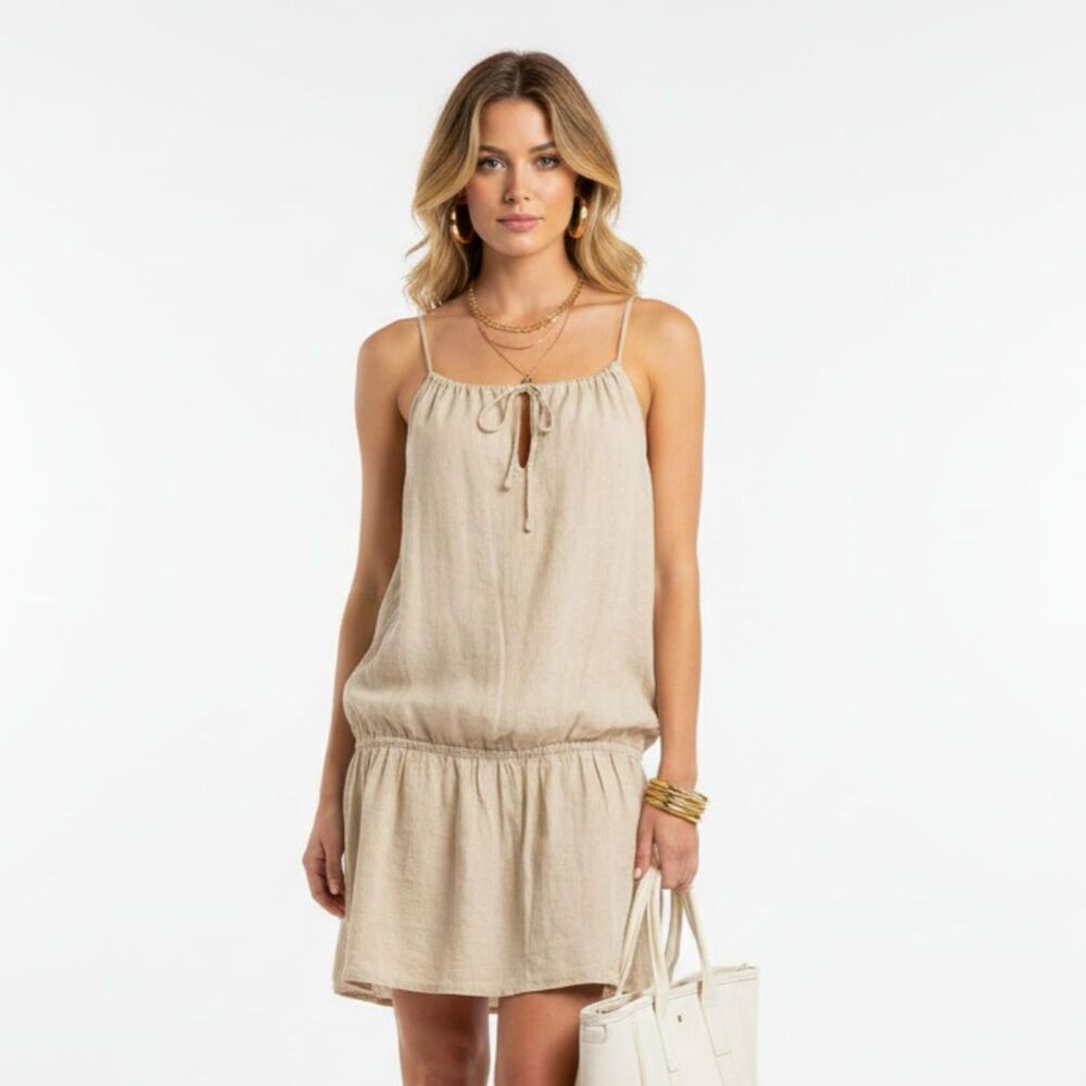 J Crew 100% Linen Sleeveless Mini Dress L